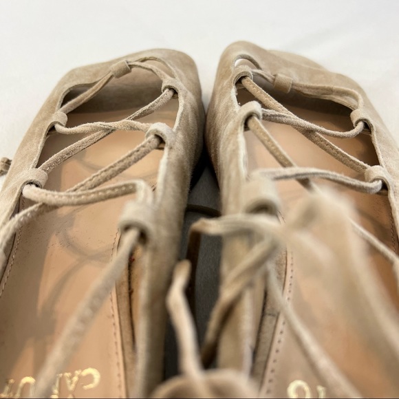 Vince Camuto Rochela Suede Tumbleweed Nude Wedge Sandals Size 10M - Picture 11 of 14